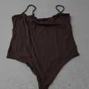 SUUKSESS Women Sexy Square Neck Thong Bodysuit Backless Cami Bodysuit Top L