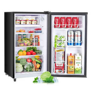 Mini Fridge for Bedroom 3.2 Cu.Ft Small Refrigerator with Freezer for Dorm Office, Compact Single Door Adjustable Thermostat Low Noise,Black