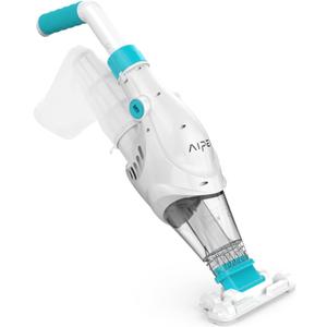 AIPER Handheld Pool Vacuum, Cordless Rechargeable Pool Vacuum Cleaner with Scrub Brush Head, Large Filter Bag, Perfect for Above-Ground/In-Ground Pools, Small Pools (P1111)