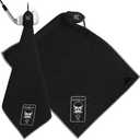 Proper Company Golf Magnetic Golf Towel (Black) Microfiber Golf Towel | Ultra Absorbant Waffle Pattern | Extra Strong Magnet for Golf Cart or Clubs