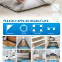 12 PCS Rug Pad Grippers, Non Slip Washable Rug Tape Grip Carpet Corner for Hardwood Floors and Tiles, Hook and Loop Pads Reusable Stoppers, Keep Area Rug Flat (White)