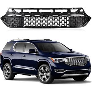 Front Bumper Lower Grille Compatible with GMC Acadia 2017-2019 Front Bumper Cover Hood Mesh Grille Replace:23159135