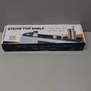 Silicone Magnetic Stove Shelf For Back Of Stove - Over The Stove Shelf, Magnetic Stove Top Shelf, Over The Stove Spice Rack, Oven Shelf For Top Of Stove, Heat Resistant, Includes 6 Extra Plates, White