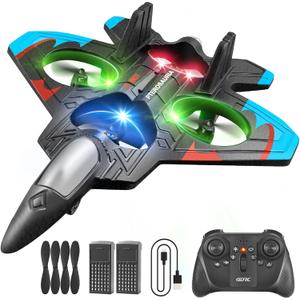 4DRC V32 Foam Remote Control Airplanes RC Planes for Kids Adults 8-16, RC Airplane Fighter Jet with Light, 360 Flip Fighter Jet Toys, Stunt Roll, Airplane Toy Gifts for Kids Boys