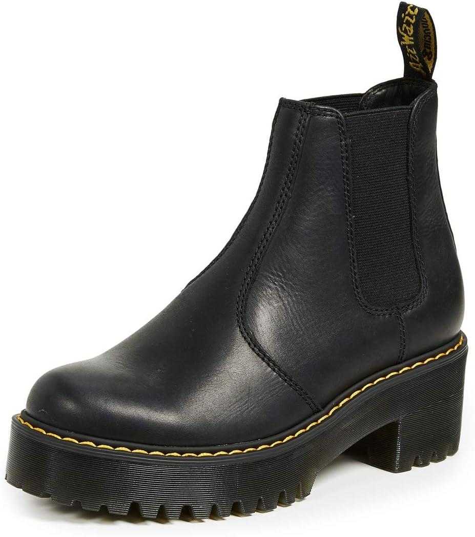 Dr. Martens Women's Rometty Fashion Boot (10, Black Burnished Wyoming)