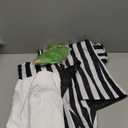 Black White Striped Set, Beatle Juice Cosplay Blazer with Wig Pants Tie, Halloween Costumes for Adults (Medium, Men)