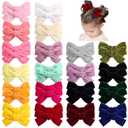 Oaoleer 40Pcs 3.5Inch Hair Bows for Toddler Girls, Velvet Neutral Pigtail Bows Alligator Clips Hair Barrettes Accessories for Baby Little Girls Kids in Pairs