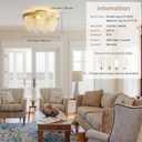 Crystal Caged Ceiling Fans with Lights Flush Mount, 20 inch Crystal Fandelier Ceiling Fan with Light and Remote, Chandelier Modern with Lights for Bedroom, Dining Room, Living Room