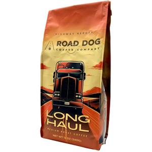Road Dog Coffee Company, Long Haul Medium Roast, Ground 12 oz Bag