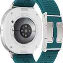 Sport Silicone Band Compatible with Samsung Galaxy Watch 8 Band 40mm 44mm/Galaxy Watch 8 Classic 46mm(2025), Soft Silicone Replacement Strap with Magnetic Buckle for Galaxy Watch 8 Women Men (Deep Green Band + Silver Buckle)