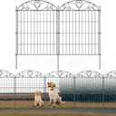5 Panels No Dig Decorative Outdoor Garden Fence, 40 in(H) X 11.8 ft(L) Animal Barrier Fencing, Rustproof Portable Fence, Temporary Dog Fence Outdoor for Yard, Outside, Backyard, Patio
