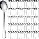Nuogo 100 Pieces Soup Spoons Set Stainless Steel Spoons Silverware Dessert Dinnerware Bulk Metal Dinner Dinnerware Mirror Polished Tablespoon for Home Restaurant Kitchen Dishwasher Safe