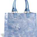 Tote Bag for Women - Large Size Transparent PVC Handbag, Waterproof, Sand-Resistant, for Shopping, Beach Vacation