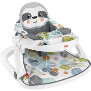 Fisher-Price Portable Baby Chair Sit-Me-Up Floor Seat with Snack Tray, Developmental Toys & Washable Seat Pad, Cute Sloth
