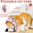 Cat Cone Collar Soft to Stop Licking, Adjustable, Foldable Lightweight Kitten Cones After Surgery Recovery for Cats & Kittens, Cat Cone Alternative, Easy Eating (Pink, L)