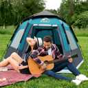 Hewolf Instant Tent for 4-6 Person Camping, Waterproof Easy Pop Up Tent Sets Up in 60 Seconds for Family Outdoor Hiking & Backpacking with Carry Bag (Peacock Blue)