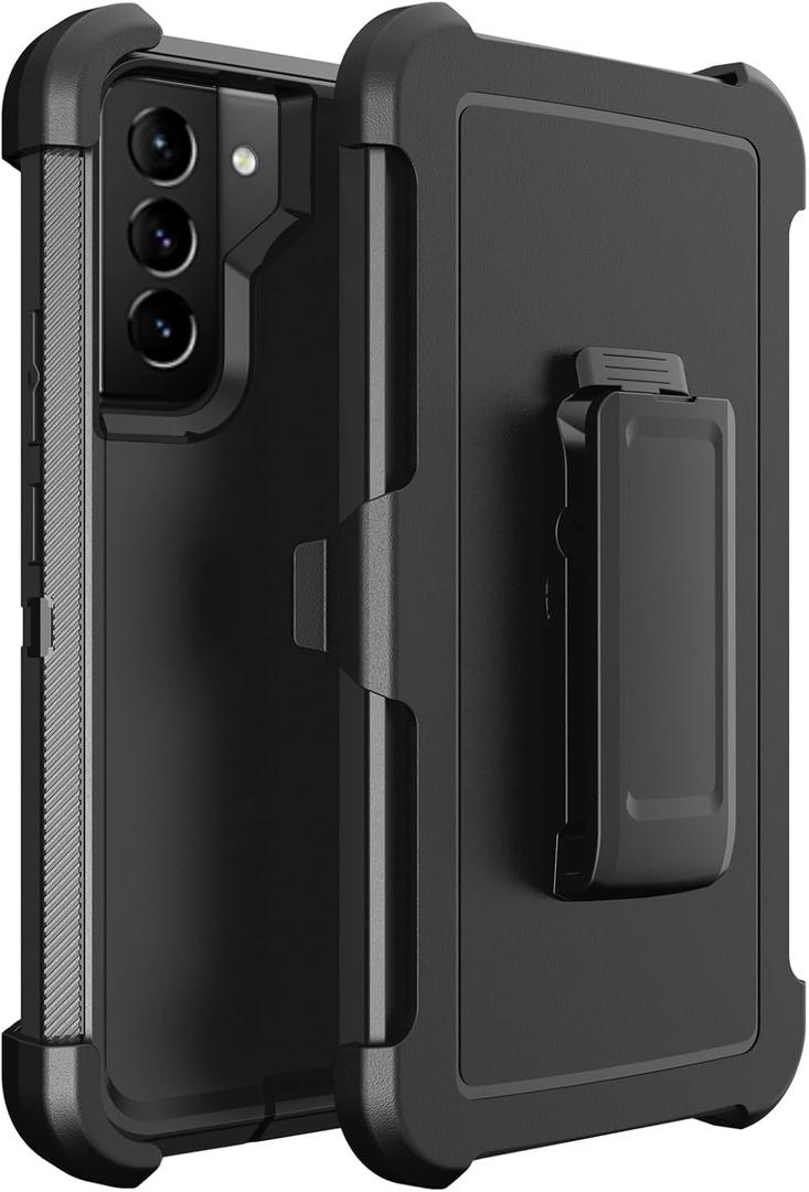Defender Case for Samsung Galaxy S23 Plus, Heavy Duty Shockproof Dustproof 3 in 1 Rugged Protective Bumper Cover, Military Grade Drop Protective Phone Case (Black)