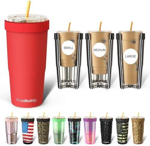 Frost Buddy Togo Buddy - 30 oz Stainless Steel Vacuum Insulated Tumbler - Thermal Mug for Hot and Cold Drinks - Dunkin Cup (Red)