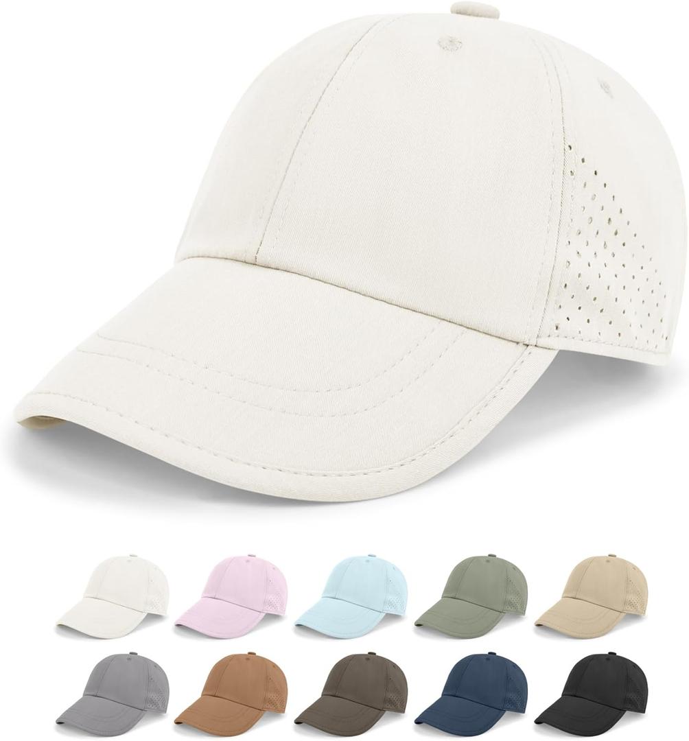 Rosoz Unisex Classic Baseball Cap Vintage UPF 50+ Soft Unstructured Adjustable Foldable Travel Men Women Dad Hat