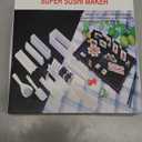 XPAPOV Sushi Making Kit, Sushi Maker 10 Pcs Plastic Sushi Tool Set Sushi Rice Roll Mold Shapes, DIY Sushi Roller Tool for Home (Beige)