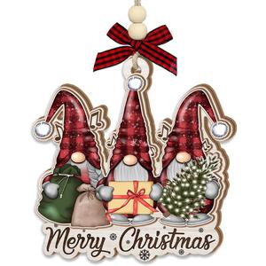 Gnome Christmas Ornaments 2025 - Funny Wooden Gnomes Ornament for Christmas Tree, Gnome Gifts for Women, Men, Family, Friends - Cute Holiday Gnomes Decoration Gift Ideas