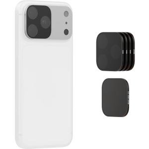 SmallRig Square ND & Black Mist Filter Kit for iPhone 17 Pro Max, Magnetic Lens Filters with Base Mount, Black Mist Diffusion 1/4 Filter/ND2/ND4/ ND8/ND16/ND32, 6 Pack, Silver - 6077