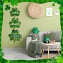 Yookeer St Patricks Day Decoration Wooden Shamrock Door Sign with Rope Shamrock Hanging Sign Lucky Clover Door Hanger Irish Hanging Decorations for Porch Wall Entryway Decor (Shamrocks)