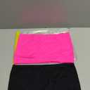 Womens Tube Tops Summer Bandeau Casual Crop Top Going Out Strapless Tank Basic Short Shirt (One Size Plus, 2 Pieces Black,neon Pink)