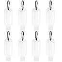 Yinprwi 8 Pcs Travel Bottles with Keychain 1.7oz (50ml) Portable Plastic Leakproof Squeeze Hand Sanitizer Holder with Flip Cap Refillable Small Empty Bottles for Shampoo Conditioner Body Wash Liquid