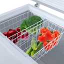 Chest Freezer Baskets 20.5 Inch, Chest Freezer Organizer Bins Metal Wire Storage Baskets with Hanging Handles for Deep Freezer, Set of 2