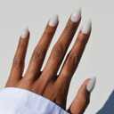Glamnetic Press On Nails - Short Almond Fake Nails, Milky White Nails, Milky White | 15 Sizes - 30 Nail Kit with Glue | Gift for Mom