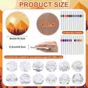 Potchen 12 Pcs Coasters Color Your Own Coaster Ceramic DIY Kits for Adults Absorbent Spring Drink Coasters with Cork Base and 12 Markers for Adult Home Table DIY Crafts Gift(Landscape)