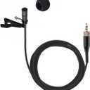 Lavalier Microphone Omnidirectional Condenser Lapel Mic Compatible with Sennheiser Wireless System Transmitter Bodypack 3.5mm Stereo Female Screw Plug with Clip & Cap