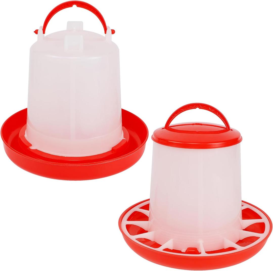winemana Chick Feeder 1 Lb and Waterer 1.5 L Kit, Hanging Poultry Plastic Containers for Outdoor