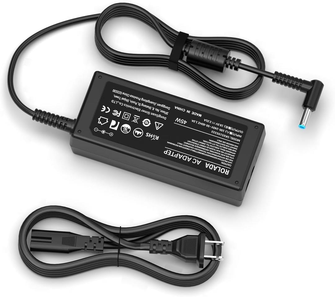 for HP Model 15 Laptop Charger 15-da 15-db 15-dq 15-dy Series: 15-da0xxx, 15-dy1xxx, 15-dy2702dx, 15-dy1043dx, 15-dy1024wm, 15-dy1032wm, 15-db1003dx, 15-dy4013dx Power Supply Cord 45W