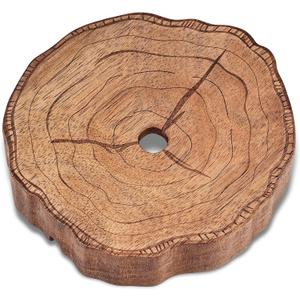 Camlot cacia Wooden Soap Dish with Self Draining, Funny and Modern Multi Shape Design, Soap Holder for Sink Countertop, Shower & Bathroom Soap Tray (Tree Ring-3.94"x3.94"x0.86")