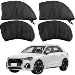 Car Window Sun Shade Cover, 4 PCS Breathable Mesh Car All Side Window Sunshade, Mosquito Net Curtain, Reduce Sun Rays, Sun Glare, Privacy Protection, Cover Full Window Suitable for Most SUV