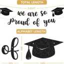 2 x Graduation Decorations - 10 ft Black We are so Proud of You Banner, Black Graduate Banner, Happy Grad Supplies, Graduation Decorations for Middle School, High School, College