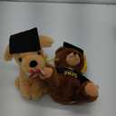 2 Pack Graduation Bear Class of 2025 and Puppy with Cap and Diploma 10 in Tall