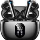 ZZU Wireless Earbuds, Bluetooth Ear Buds with Big Bass Stereo Sound, 48 Hours Playtime, Lightweight in-Ear Fit Earphones, IPX7, Hands-Free Calls with AI for iPhone, Android, Pad, Sports, Workout (Black)