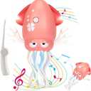 YRIOWMI Dancing Octopus Baby Toy, Tummy Time Toys, Rechargeable Crawling Squid with Music and Light, Electric Interactive Octopus Toy for Birthday for 1 2 3 4 5 6 Year Old Boys Girls (Pink)