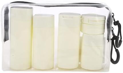 Rexcp 5 Packs of Travel Cream Dispenser Bottle Set Travel Bottle Wash Container Set,Travel Necessities(Nordic White).