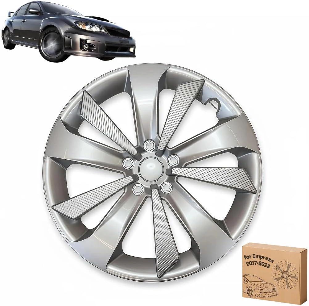 Hubcap for Subaru Impreza 2017-2023, 1:1 16“ Wheel Cover Replacement for 28811FL010 28811FL02A, High-Retention Secure Snap-on Rim Cover Accessories (Silvery, 1PC Aftermarket Part)