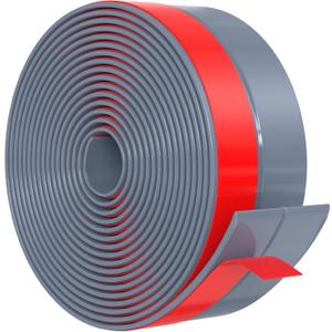 Wide Silicone Weather Stripping Door Seal with Strong Adhesive 3" x 17 ft, Draft Stopper for Garage, Shower & Sliding Doors - Gap & Under Door Protection, Gray