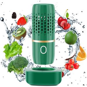 Cudinham Fruit and Vegetable Purifier Cleaner Washing Machine Capsule Shape Disinfection OH-ion Purification Technology for Cleaning Veggie Grains Rice Meat Seafood, Green