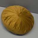 vctops Round Velvet Solid Color Chair Cushion Pumpkin Pleated Throw Pillow Home Decorative Floor Pillow Diameter 15" Gold Yellow