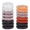 Teqifu Hair Ties, 8 Pack Spiral Coils for Thick and Thin Hair - No Crease Ponytail Holders for Women and Children