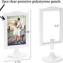 Lawei 10 PCS Double Sided Standing Picture Frames 4x6 Inch, Plastic Pedestal Photo Frame Bulk, White Vertical Picture Holder with Inserts & Base, Display Picture Frames for Wedding, Table