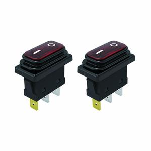JD 2pcs 30A Power Switch 125V/250V AC Push Button Rocker Switch ON/Off Switch 3Pins Toggle Switch with UL Certificate Waterproof Switches (Red light 3pins)