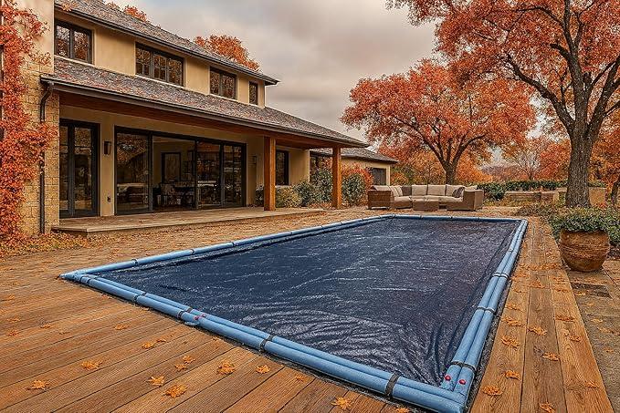 Inground Pool Winter Cover, Fits 15’ x 24’ Rectangle, Solid Blue – Superior Strength & Durability, Treated for UV Protection, WC1524RE, 15' X 24'